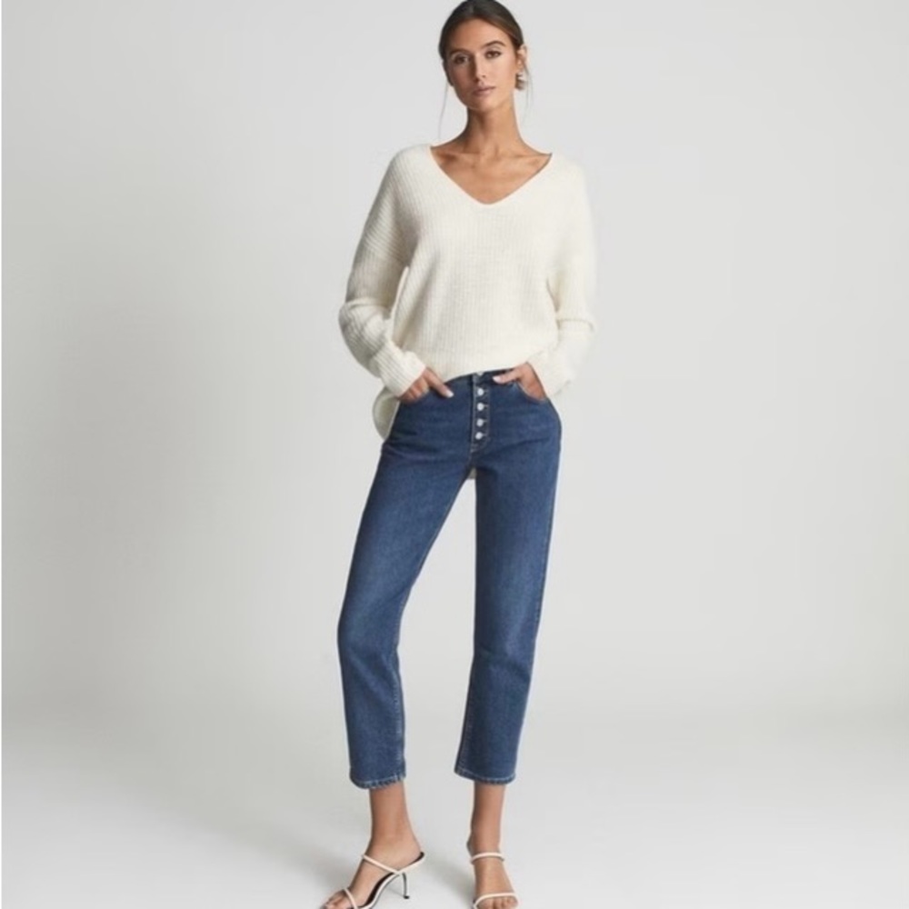 White House Black Market Noir Crop Dark Wash Jeans Size 4